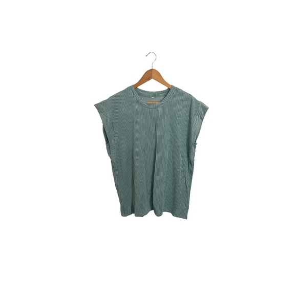 None Tops - Striped Green Women's Top